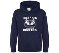 Purple Print House Just a Few More Minutes Boys Hoodie Kids Gaming Hooded Sweatshirt Game Controller Hoody, 9-11 Years, Navy