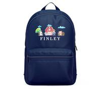 Purple Print House Kids Farm Animals Personalised Mini Backpack Boys Girls Back to School Nursery Bag with Custom Name New Term Infant Gift, One Size, Navy