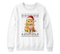Purple Print House Kids Festive Feline Sweater Boys Girls Christmas Ginger Cat Sweater
