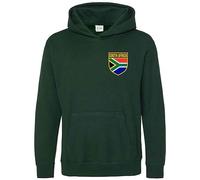 Purple Print House Kids South Africa Badge Hoodie Rainbow Nation Rugby Supporter Hoody Boys Girls, 12-13 Years, Bottle