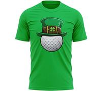 Purple Print House Leprechaun Golf Ball T Shirt Mens St Patricks Day Pub Crawl Irish Stag Do Fancy Dress Golfing Top Tee Clover Ireland Paddy, L, Irish Green