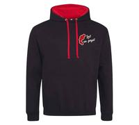 Purple Print House Lest We Forget Embroidered Poppy Hoodie Remembrance Day Varsity Top Unisex Men Women Adult UK Patriotic, M, Black/Red