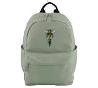 Purple Print House Let it Bee Embroidered Mini Backpack With Bee Design For Kids Girls Nursery School Toddler Infant New Term Gift Bag, One Size, Dusty Green