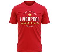 Purple Print House Liverpool Football Shirt, Paris 2022 Cup Final Partisan, Liverpool T-Shirt Mens Top Adult (Large, Red)