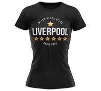 Purple Print House Liverpool Football Shirt, Paris 2022 Cup Final Partisan, Liverpool T-Shirt Womens Girls Top Adult (X-Large, Black)
