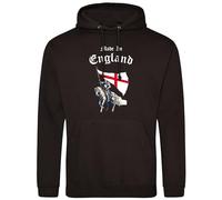 Purple Print House Made In England Mens Hoodie English Cross Knight Hoody, M, Black