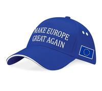 Purple Print House Make Europe Great Again Cap for Men Women MEGA European Baseball Cap Hat Patriotic Right Movement, One Size, Royal/White