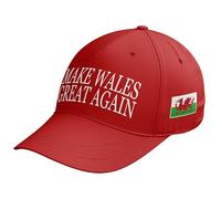 Purple Print House Make Wales Great Again Cap Welsh Pride Patriot Culture Heritage Cymru Baseball Hat, One Size, Red