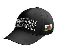 Purple Print House Make Wales Great Again Cap Welsh Pride Patriot Culture Heritage Cymru Baseball Hat, One Size, Black