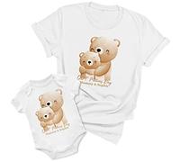 Purple Print House Matching Our 1st Mothers Day Bears Personalised Babygrow and T Shirt Set First Mothering Sunday Gifts Mummy and Baby Boy or Girl Mum Bears, 6-12 Months, White