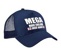 Purple Print House MEGA Trucker Cap Make England Great Again St Georges Cross English Patriotic UK Heritage Hat for Men Women, One Size, Navy