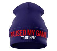 Purple Print House Men's Beanie Hat, Navy Blue, One Size