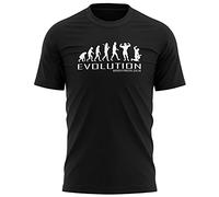 Purple Print House Mens Evolution T Shirts for Men - Body Builder T Shirt - Slogan Birthday Strong Gym Rat Muscle Lifting Gift Idea for Him - Cool Unique Hobby, XL, Black
