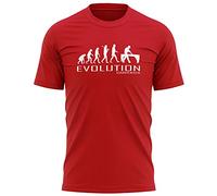 Purple Print House Mens Evolution T Shirts for Men - Carpenter T Shirt - Slogan Birthday Wood Trade Work Labour Gift Idea for Him - Cool Unique Hobby, L, Red