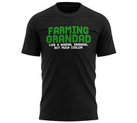 Purple Print House Mens Farming Grandad T Shirt - Funny Birthday Gift Farmer Grandpa Tractor Farm Crops Present for Grandad - Like A Normal Pops But Much Cooler, L, Black