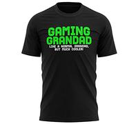 Purple Print House Mens Fishing Grandad T Shirt - Funny Birthday Gift Fisherman Grandpa Present for Grandad - Like A Normal Pops But Much Cooler, XXL, Black