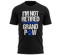 Purple Print House Mens Funny Grandad T Shirts - Professional Grandpaw Retired T Shirt - Funny Retirement Gift Idea for Him - Dad Grandad Retired Present, L, Black
