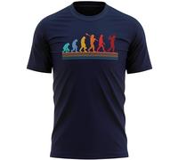 Purple Print House Mens Retro Golfer Evolution T Shirt Vintage Golf Sports Gift Top, L, Navy