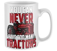 Purple Print House Mens You Can Never Have Too Many Tractors Mug - Funny Birthday Farming Gifts For Him - Tractor Coffee Cup, White, One Size
