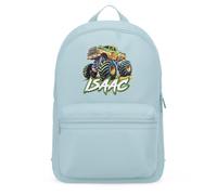 Purple Print House Monster Truck Personalised Mini Backpack For Kids Giant Trucks Back To School Nursery Bag, One Size, Light Blue