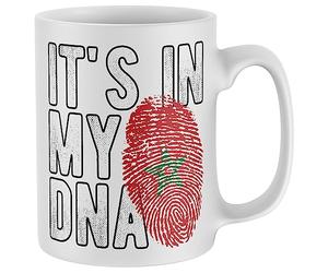 Purple Print House Moroccan Flag Mug Morocco Its In My DNA Football Supporter World Coffee Tea Cup