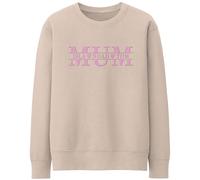 Purple Print House Mum Personalised Sweatshirt - Puff Vinyl Mum Hearts Jumper - Custom Mum Gift With Childrens Names, XL, Natural Stone