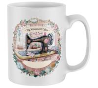Purple Print House My Retirement Mug Sewing Machine Retiring Nanny Grandma Coffee Cup Gift