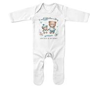 Purple Print House Our 1st Mothers Day Personalised Romper Suit Girl Boy Brown Bears First Babies Sleepsuit, 6-12 Months, White