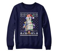 Purple Print House Penguin Christmas Kids Sweatshirt School Xmas Jumper Day Boy Girl Sweater Santa
