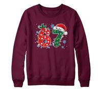 Purple Print House Personalised 6 7 Trend Christmas Kids Sweatshirt - Custom Name - Festive Six Seven Viral Meme Xmas Jumper for Son or Daughter - Boys Girls Funny Gift, 9-11 Years, Maroon