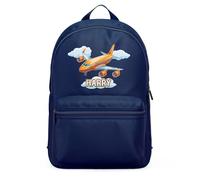 Purple Print House Personalised Aeroplane Mini Backpack For Kids Custom Name Airliner Back to School Nursery Bag Boys, One Size, Navy