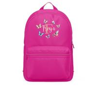 Purple Print House Personalised Backpack For Girls Butterfly Initial Custom Name Kids Back To School Nursery Infant Toddler Bag, One Size, Fuchsia