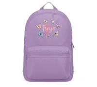 Purple Print House Personalised Backpack For Girls Butterfly Initial Custom Name Kids Back To School Nursery Infant Toddler Bag, One Size, Lavender