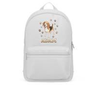 Purple Print House Personalised Beagle Mini Backpack For Kids - Dog Paw Prints Custom Name Bag Cute Girls School Nursery Rucksack, One Size, Soft Grey