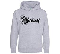 Purple Print House Personalised Boys Darts Player Hoodie, Kids Dartboard Gifts Boys Hoody, Christmas and Birthday Gifts for Son who loves Playing Darts, 9-11 Years, Sport Grey