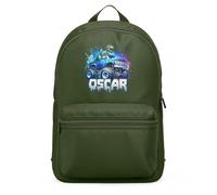 Purple Print House Personalised Boys Dinosaur Mini Backpack Custom Name Blue Dino Monster Truck Kids Bag for Back to School Nursery Infant, One Size, Olive Green