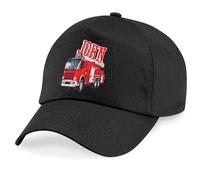 Purple Print House Personalised Boys Fire Engine Cap Custom Name Hat Toddler Child Gift Travel School Nursery Trip Summer Holiday Hat, One Size, Black