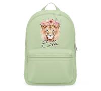 Purple Print House Personalised Boys Mini Lion Backpack Return To School Nursey Kids Bag, One Size, Pistachio