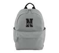 Purple Print House Personalised Boys Premium Mini Backpack - Embroidered Split Initial Varsity Name - Nursery School Bag, One Size, Grey