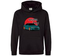 Purple Print House Personalised Car Racing Hoodie Boys Custom Race Car Kids Hooded Sweatshirt Racer Hoody Japan, 3-4 Years, Black