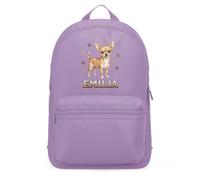 Purple Print House Personalised Chihuahua Mini Backpack For Kids - Dog Paw Prints Custom Name - Girls School Nursery Bag, One Size, Lavender