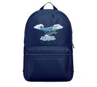 Purple Print House Personalised Crop Duster Mini Backpack For Kids Custom Name Aeroplane Back to School Nursery Bag Boys, One Size, Navy