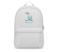 Purple Print House Personalised Embroidered Dinosaur Mini Backpack - Baby Dino Butterfly Nursery Bag For Girls, One Size, Soft Grey