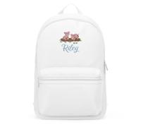 Purple Print House Personalised Embroidered Little Pigs Mini Backpack For Kids Toddlers Back To School Nursery Piglets Boy Girl Embroidery Bag, One Size, White