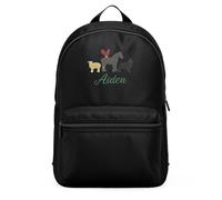 Purple Print House Personalised Farm Animals Mini Backpack For Girls Boys Custom Name Back To School Nursery Toddler Holiday, One Size, Black