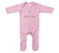 Purple Print House Personalised First Mothers Day Romper Suit Baby Girl Boy Lion Cub Safari 1st Babies Sleepsuit, 0-3 Months, Light Pink