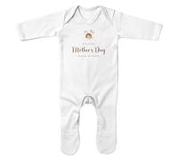 Purple Print House Personalised First Mothers Day Romper Suit Baby Girl Boy Lion Cub Safari 1st Babies Sleepsuit, 3-6 Months, White