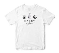 Purple Print House Personalised Football Birthday T Shirt Kids Custom Name and Age Bday Top Boys and Girls Little Footballer Gift, 5-6 Years, White
