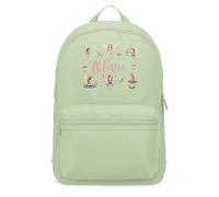 Purple Print House Personalised Girls Mini Backpack Fairy Garden Custom Name Kids School Back To School Bag Childrens Holiday Travel Trip Gift, One Size, Pistachio