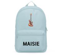Purple Print House Personalised Guitar Mini Backpack For Kids Rock Music Electric Back To School Nursery Boy Girls Bag, One Size, Light Blue